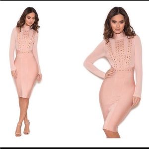Elegant Pink Studded Dress